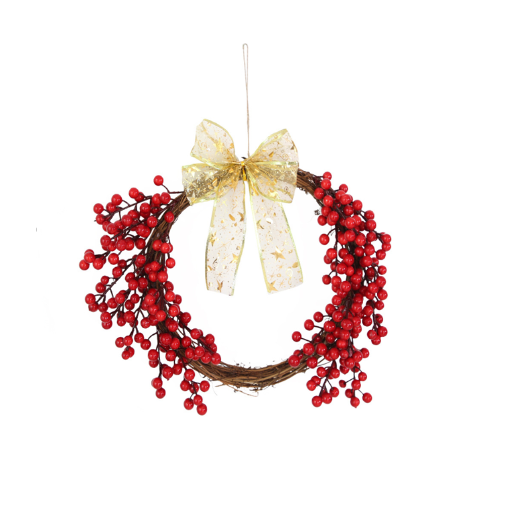 Červený vianočný veniec