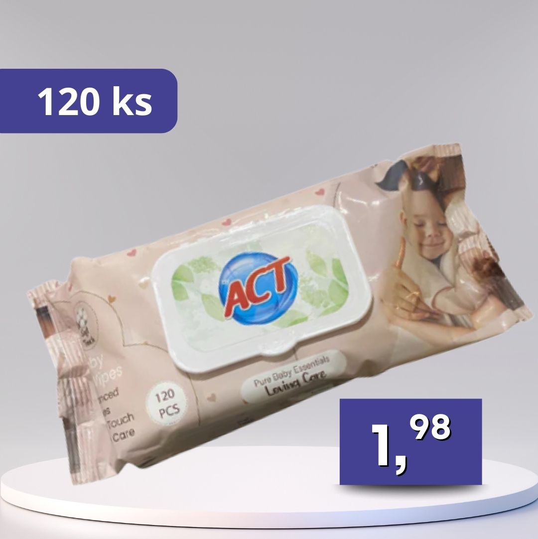 ACT - vlhčené obrúsky 120ks, rôzne druhy