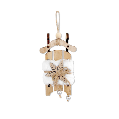 Drevená závesná dekorácia Sánky, rôzne farby