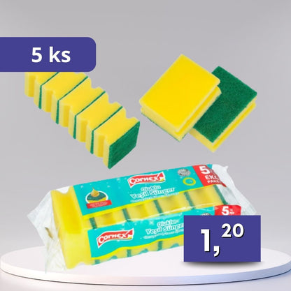 Cornex kuchynské hubky žlté, balenie 5 ks