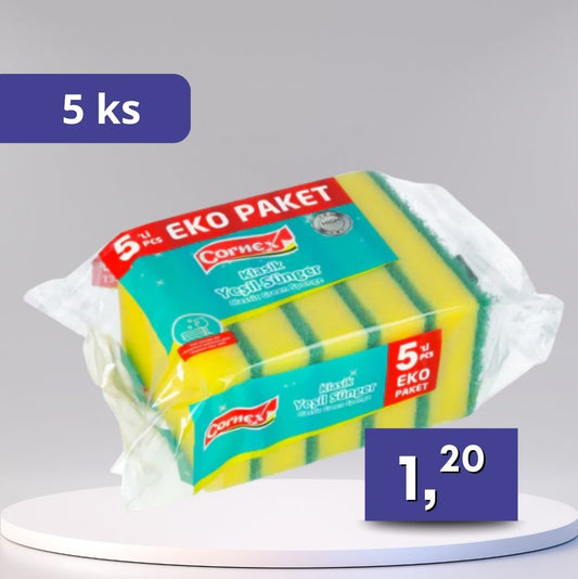 Cornex – kuchynské hubky žlté, balenie 5 ks