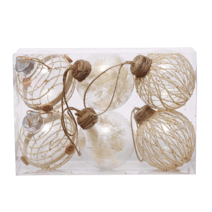 Sada vianočných gúľ - 6ks rôzne farby