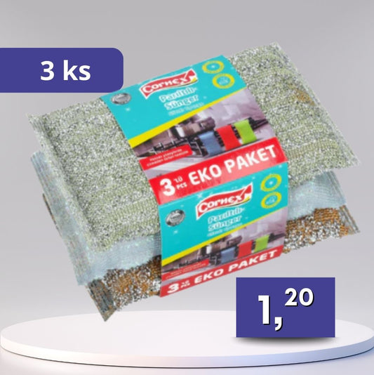Cornex – čistiaca drôtená špongia, balenie 3 ks