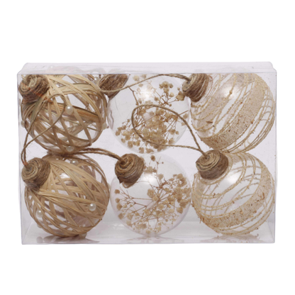 Sada vianočných gúľ - 6ks rôzne farby