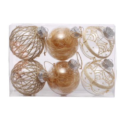 Sada vianočných gúľ - 6ks rôzne farby