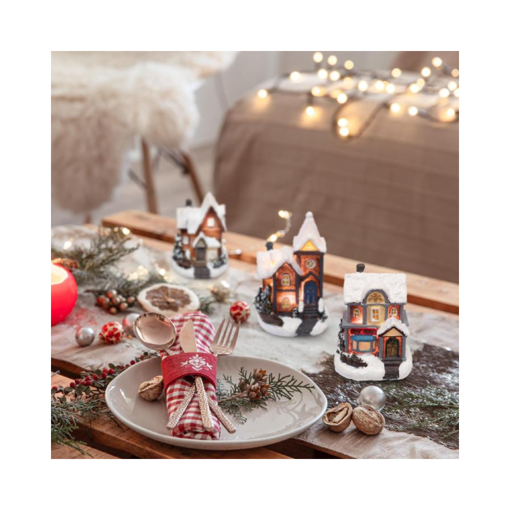 Zimné LED domčeky farebné, rôzne druhy