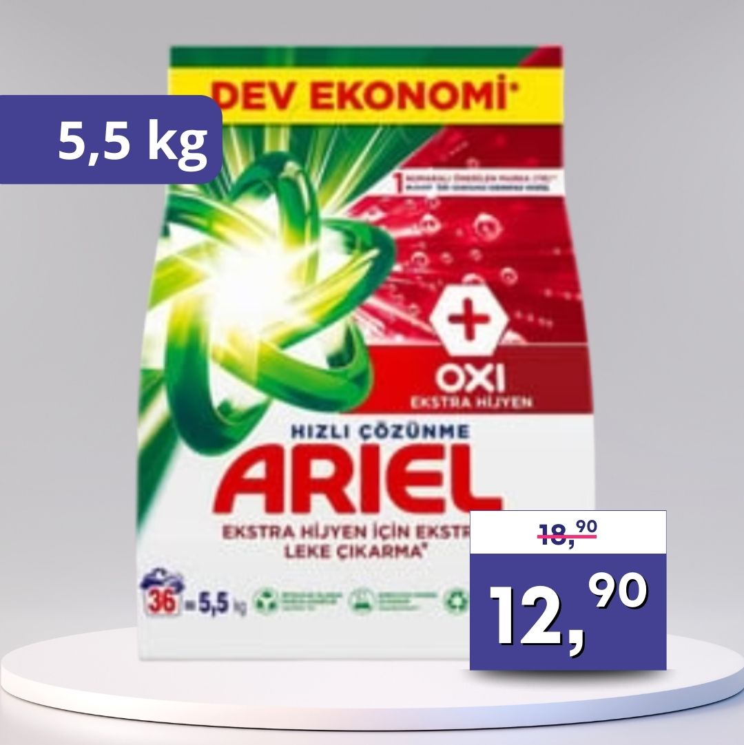 Ariel - prášok biele  5,5kg