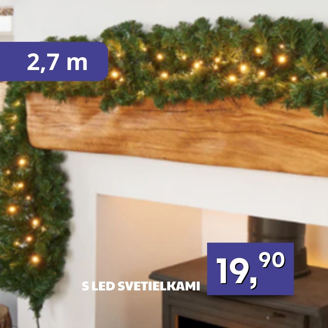 Vianočná girlanda - 2,7m rôzne druhy