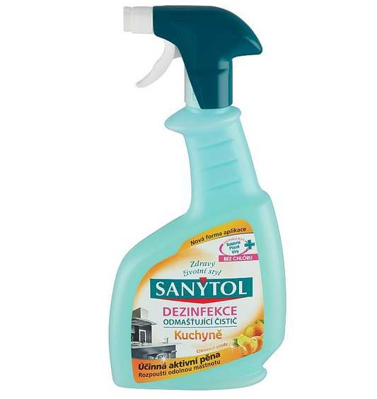 Dezinfekcia Sanytol, odmasťujúci čistič, do kuchyne, citrusové plody, 500 ml