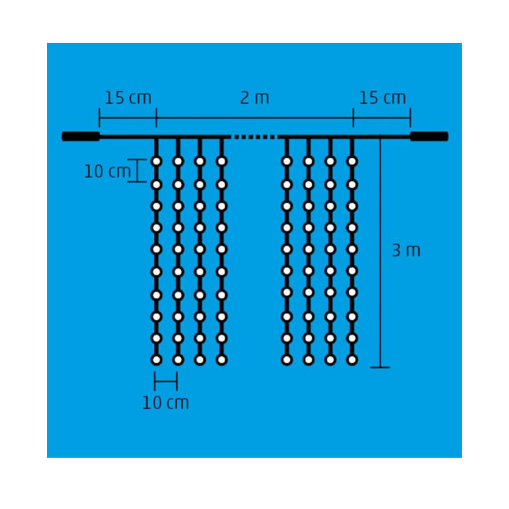 LED záves cencúľ 3x2m, rôzne farby