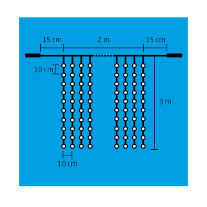 LED záves cencúľ 3x2m, rôzne farby