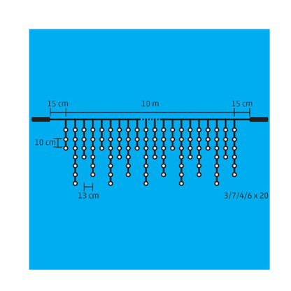 LED záves s cencúľmi 10m